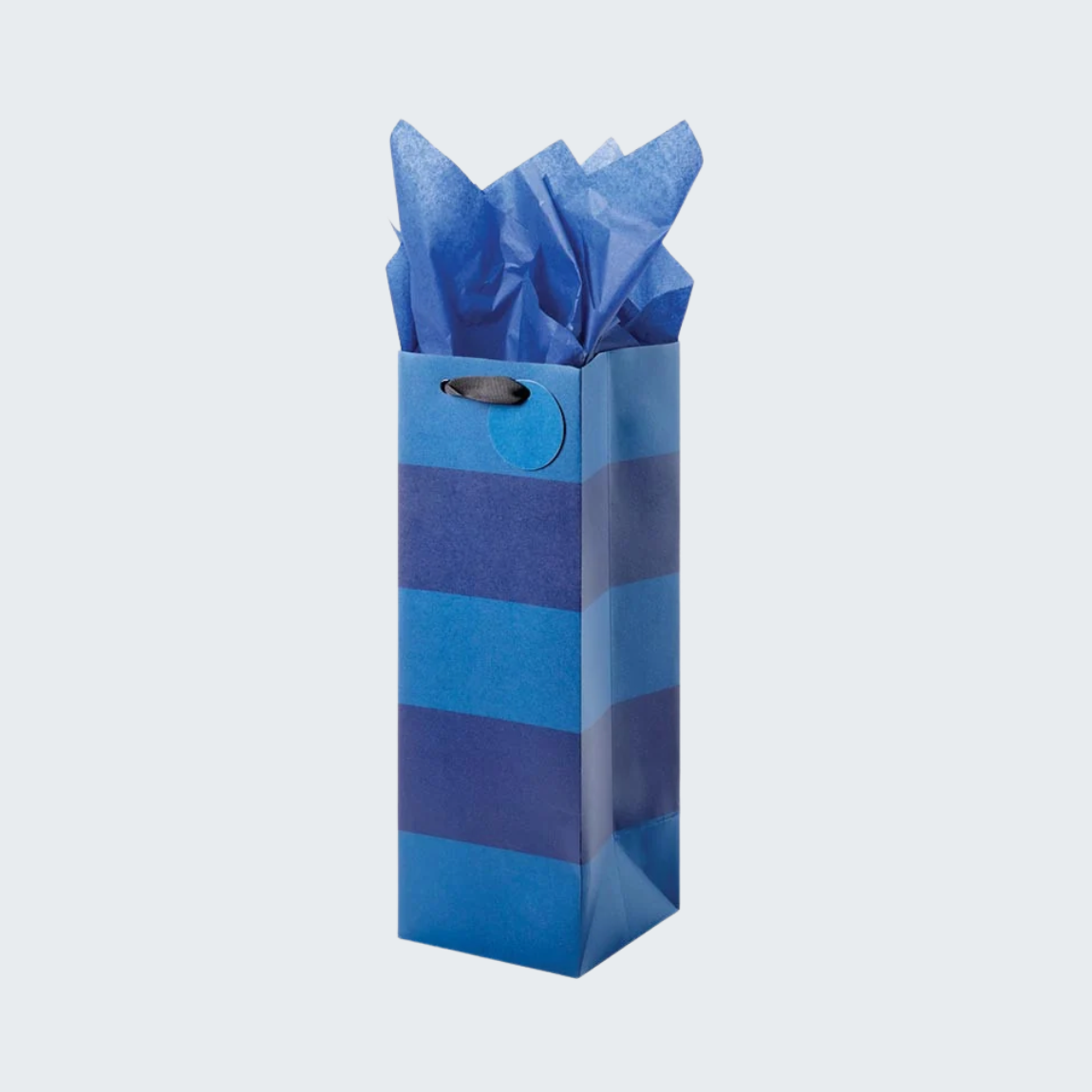 Bold Blue Striped Bottle Gift Bag
