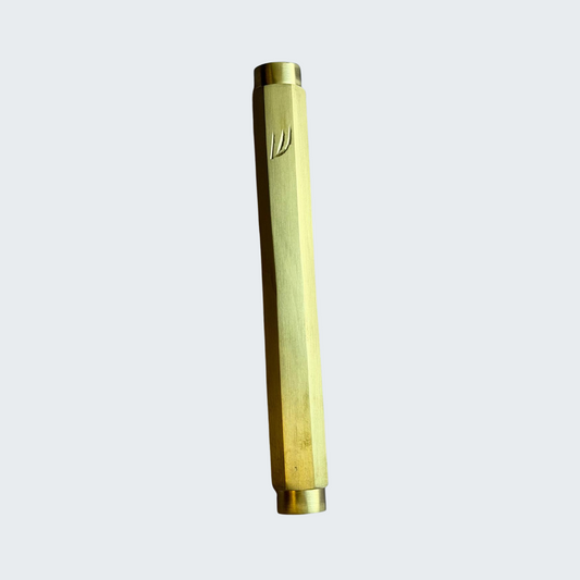 Brass Hexagon Mezuzah