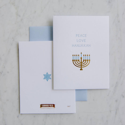 Menorah Peace, Love, Hanukkah Card