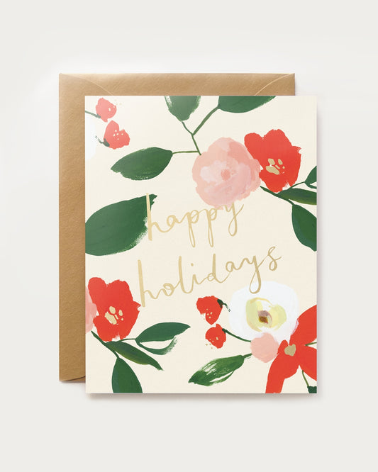 Happy Holidays Floral Card