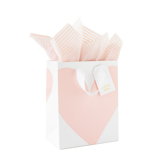 Pink Heart Gift Bag Set