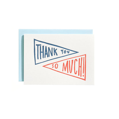 Thanks Pennant Navy Greeting Card