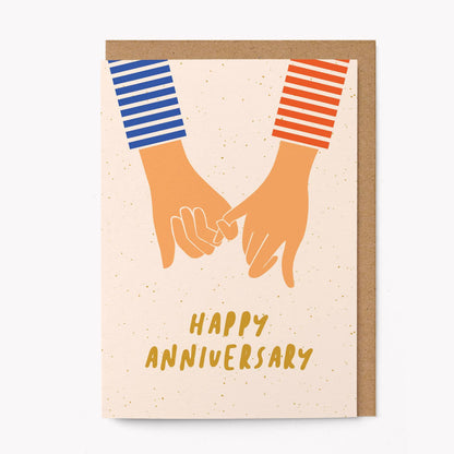 Holding Hands Happy Anniversary Card