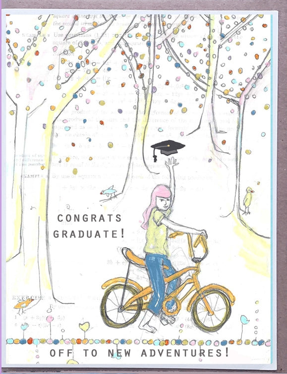 Bike Girl Graduate Card