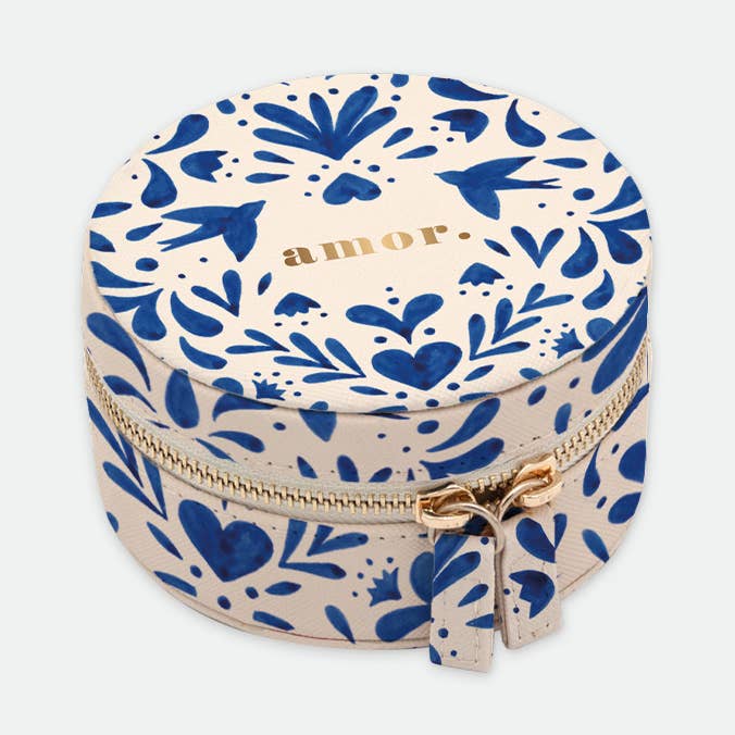 Blue Swallows Jewelry Case