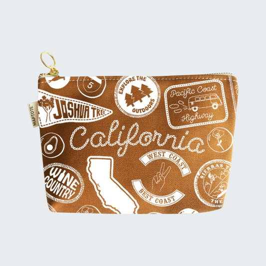 California Pins & Patches Zipped Pouch