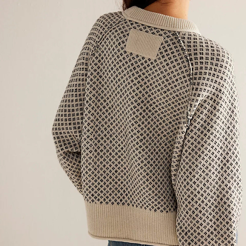 Simple Jacquard Pullover Sweater