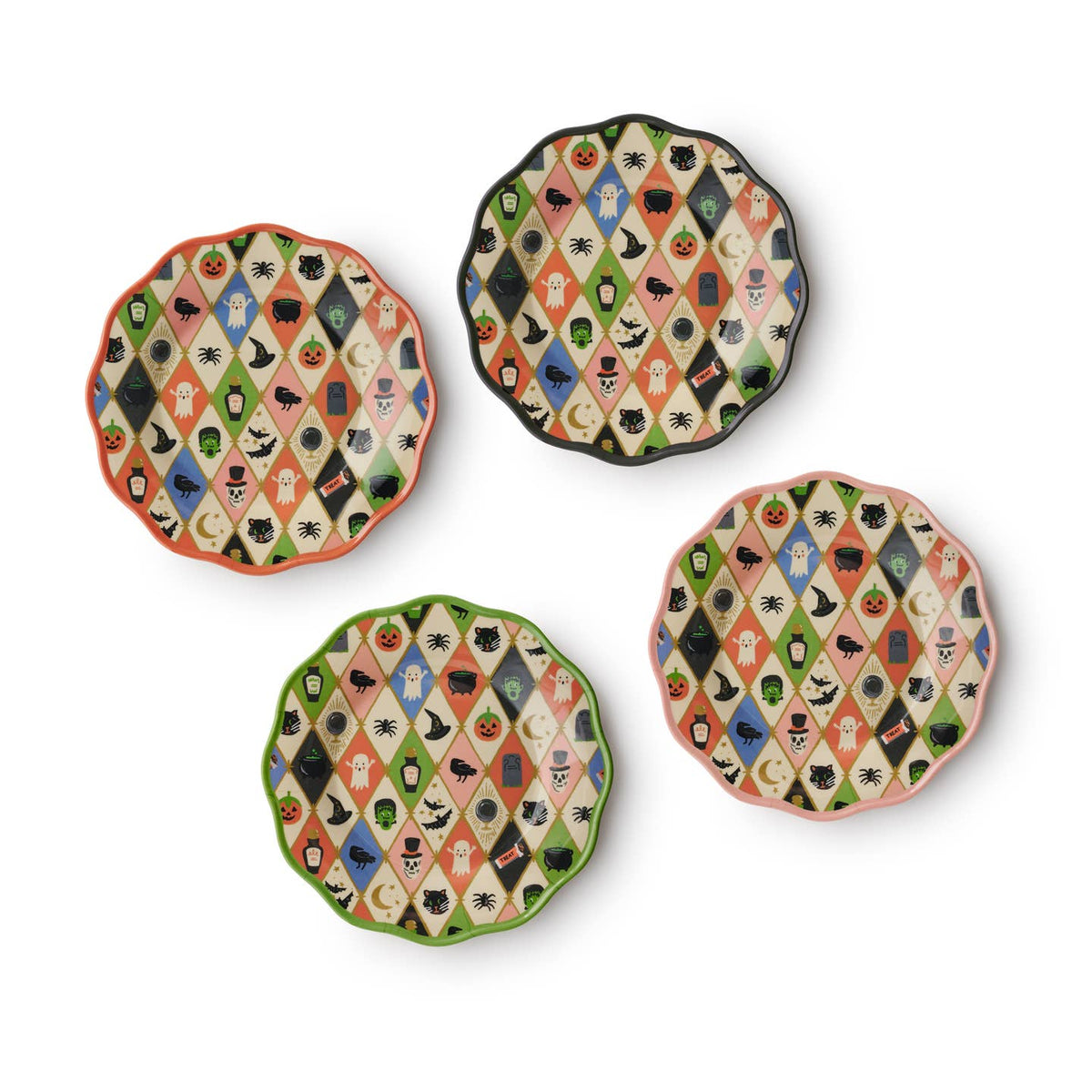 Halloween Argyle Dessert Plates