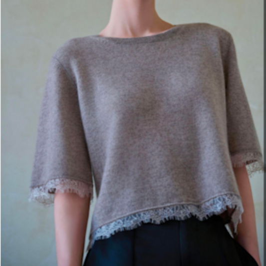 Clarisse Short Sleeve Top with Lace