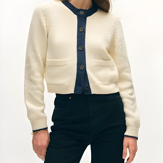 Cotton Boucle Pocket Cardigan