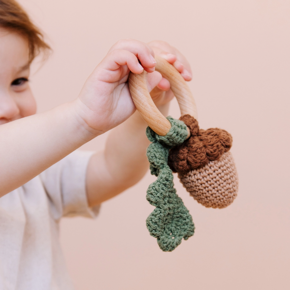 Cotton Crochet Acorn Teether