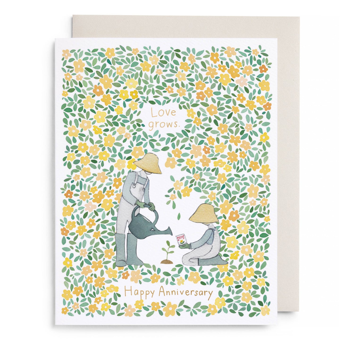 Yellow Garden Anniversary Card