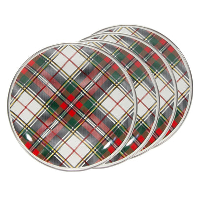 Golden Rabbit Plaid Sandwich Plates