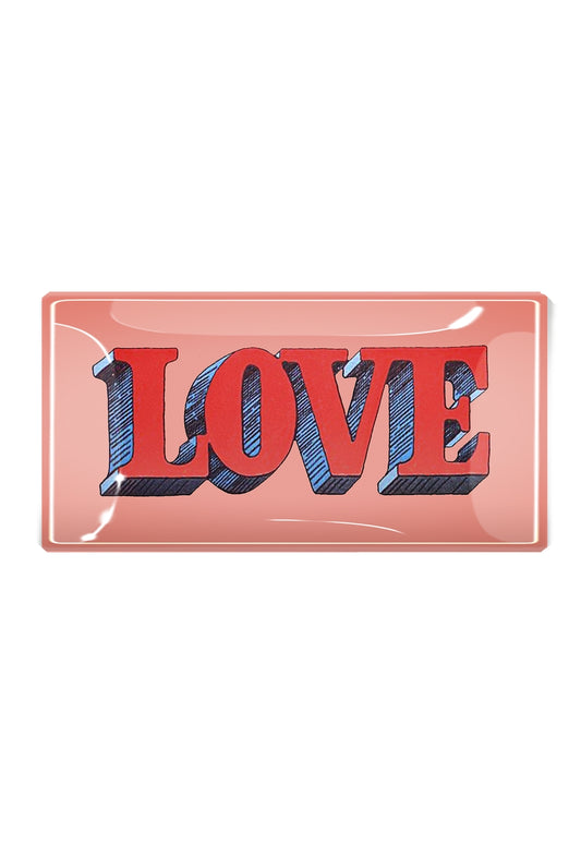 Love Vintage Text Decoupage Tray