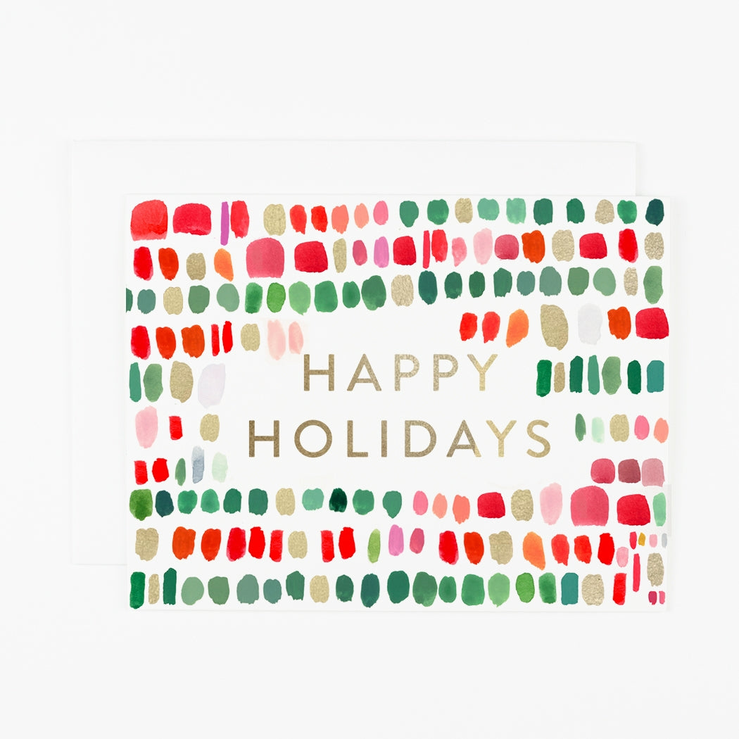 Happy Holidays Paint Strokes Card