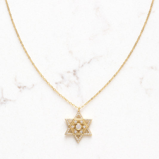 CZ Star of David Necklace