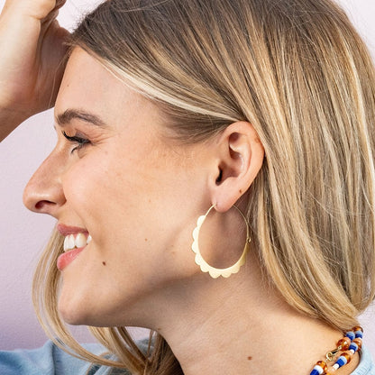 Stephanie Scallop Hoop Earrings