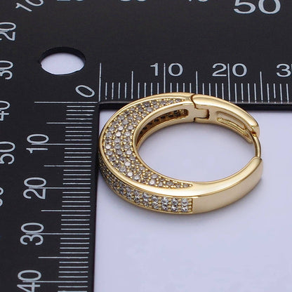 CZ Wide Hoop Earrings