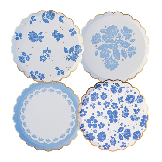 Belle Blue Floral Dessert Plates