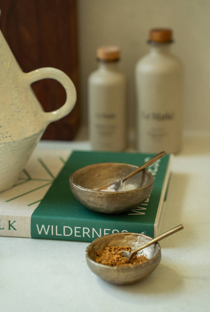 Aged Brass Salt Spoon