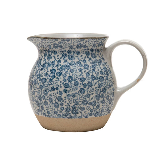 Floral Stoneware Pitcher