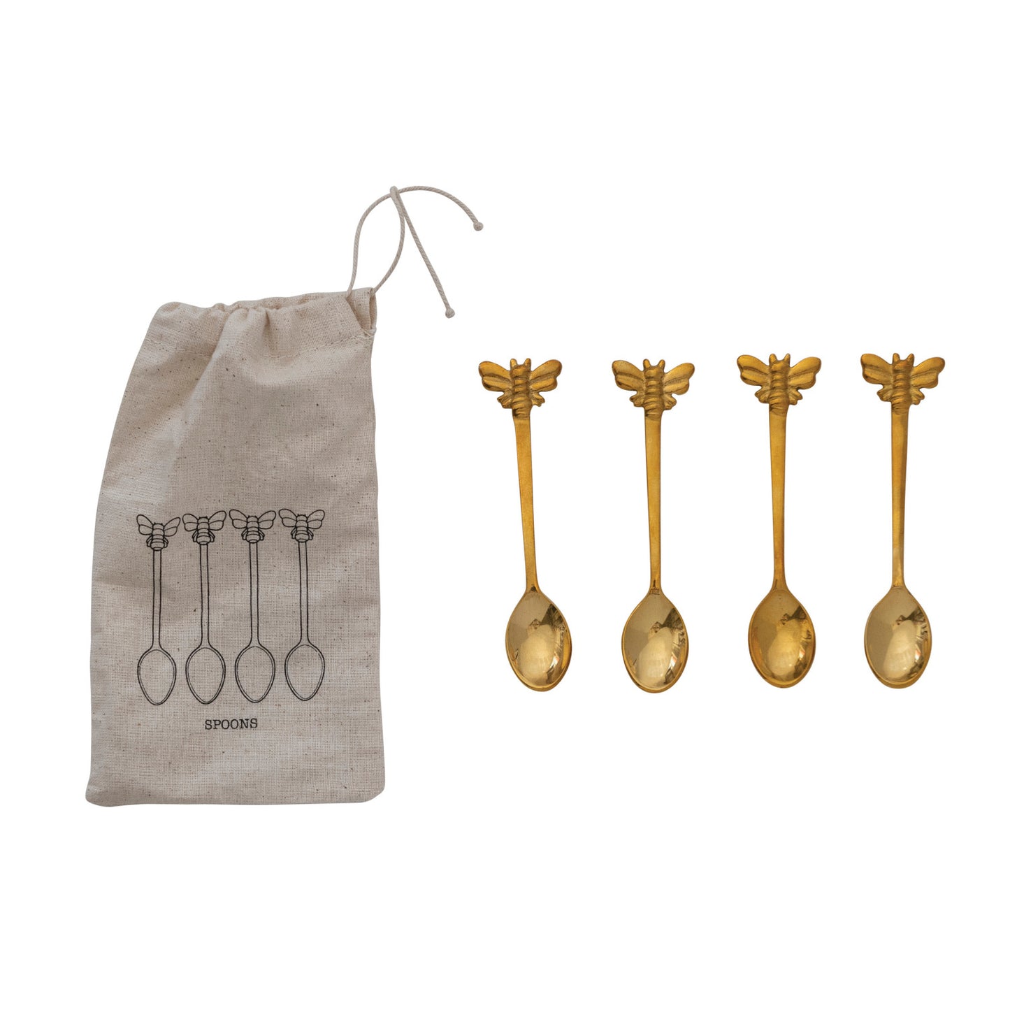 Bees Brass Spoons