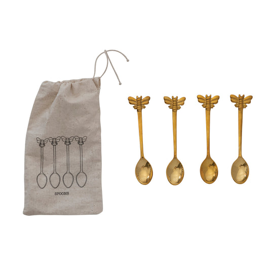 Bees Brass Spoons