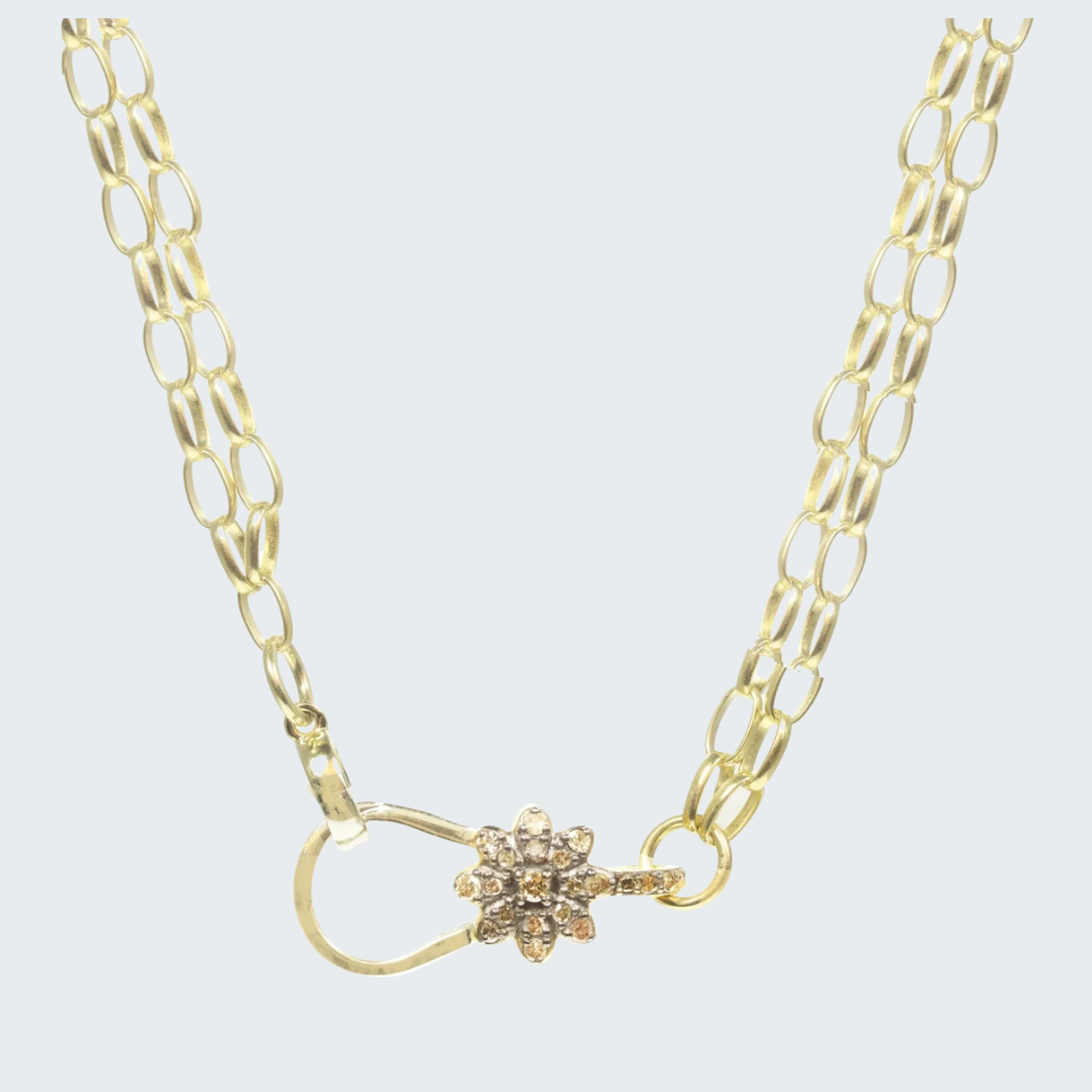 Diamond Carabiner Lock Necklace