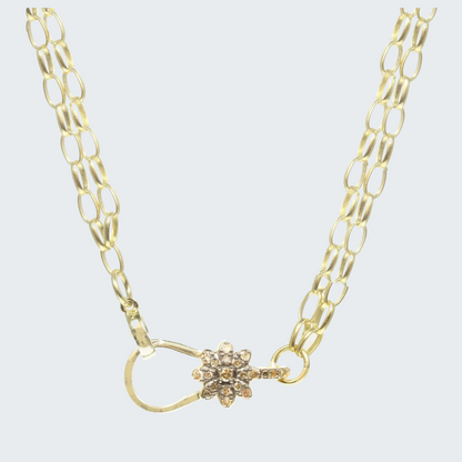 Diamond Carabiner Lock Necklace