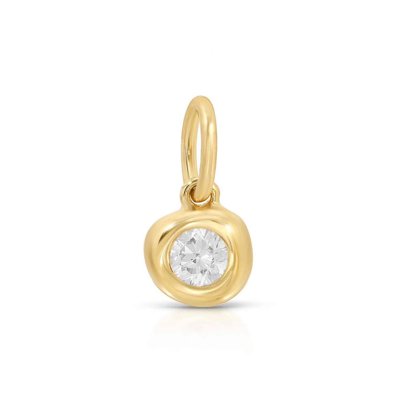14K Yellow Gold Pillow Birthstone Charm