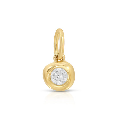14K Yellow Gold Pillow Birthstone Charm
