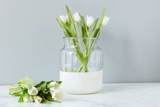 White Colorblock Mason Jar