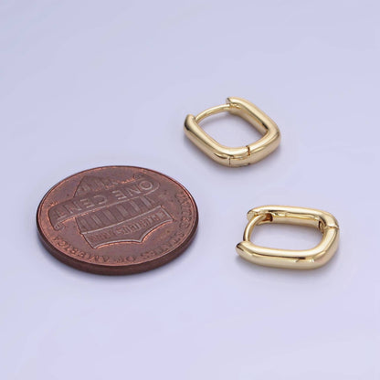 Minimalist Rectangular Huggie Earrings