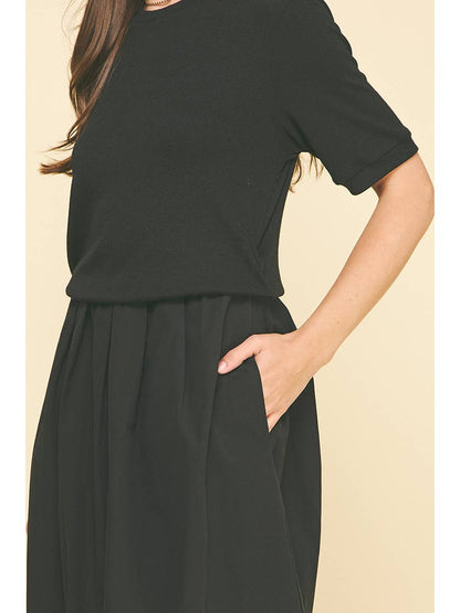 Contrast Short Sleeve Dress