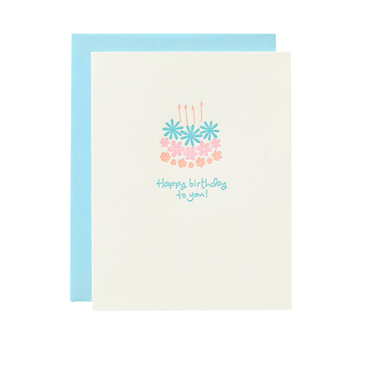 Flower Cake Birthday Greeting Card