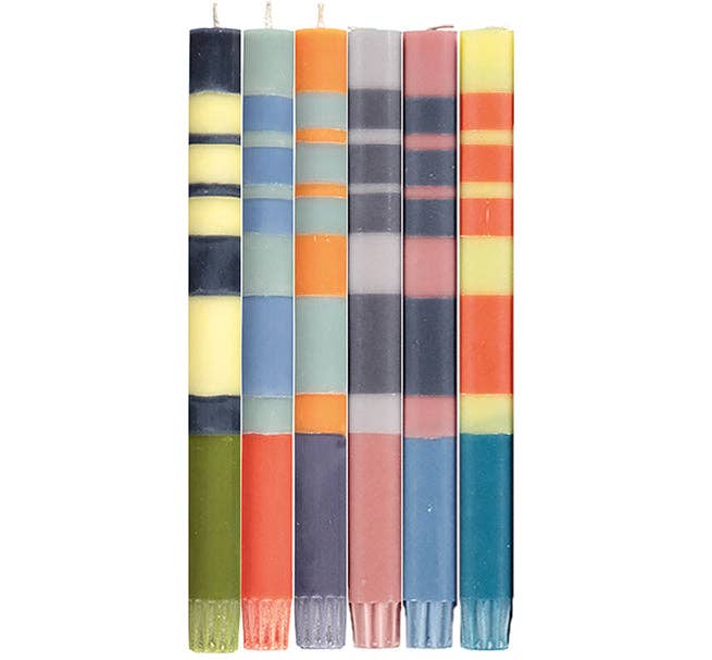 Striped Dinner Candles (Set of 6)