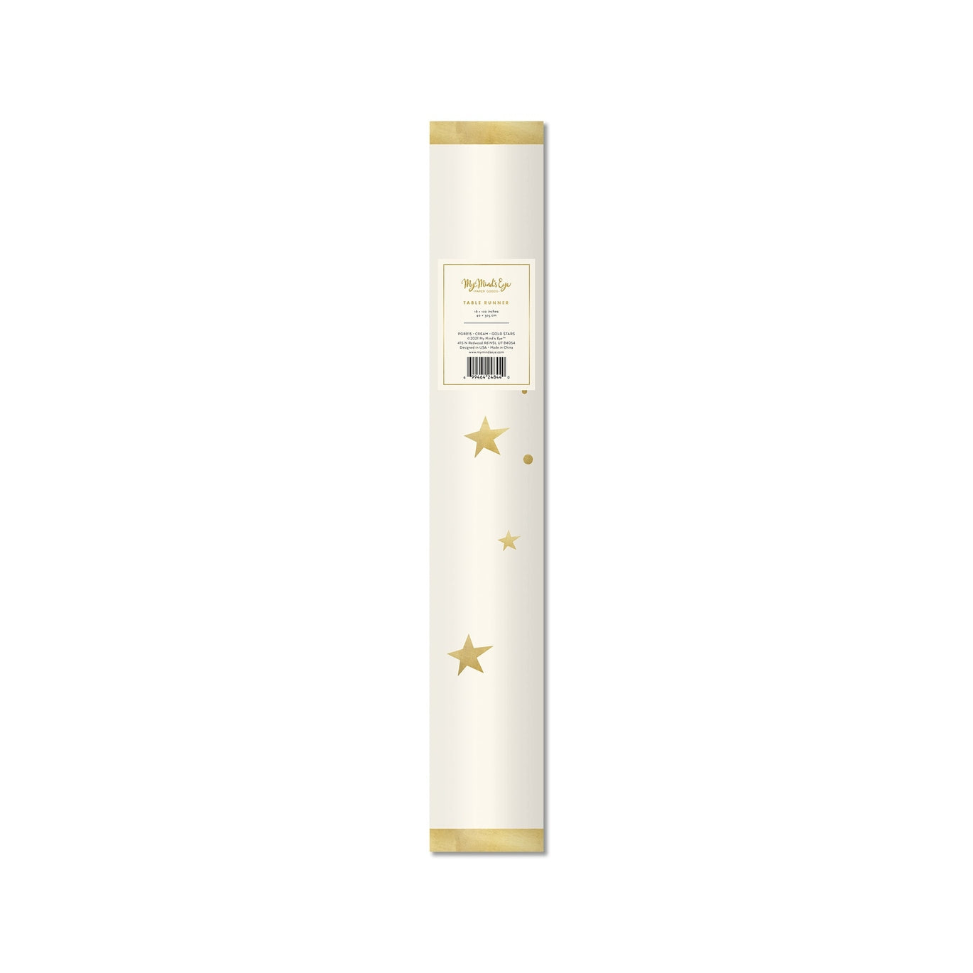 Gold Metallic Stars Table Runner