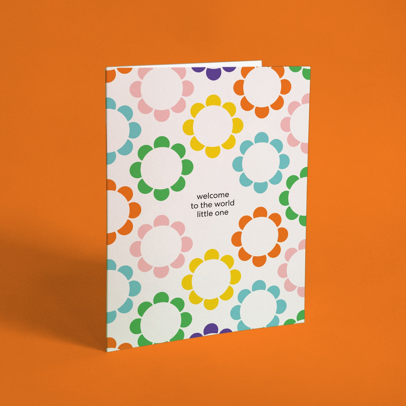 Geometric Flowers New Baby Greeting Card