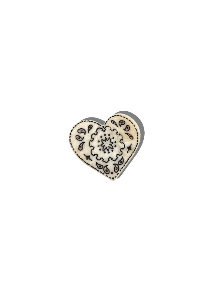Mini Paisley Heart Hair Claw