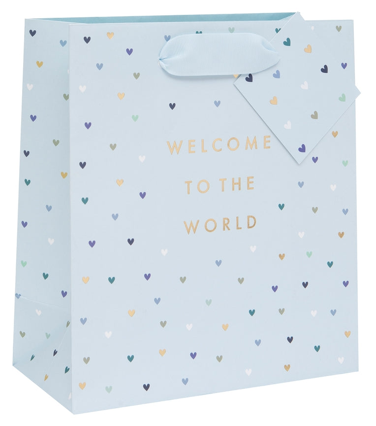 Welcome to the World Blue Medium Gift Bag