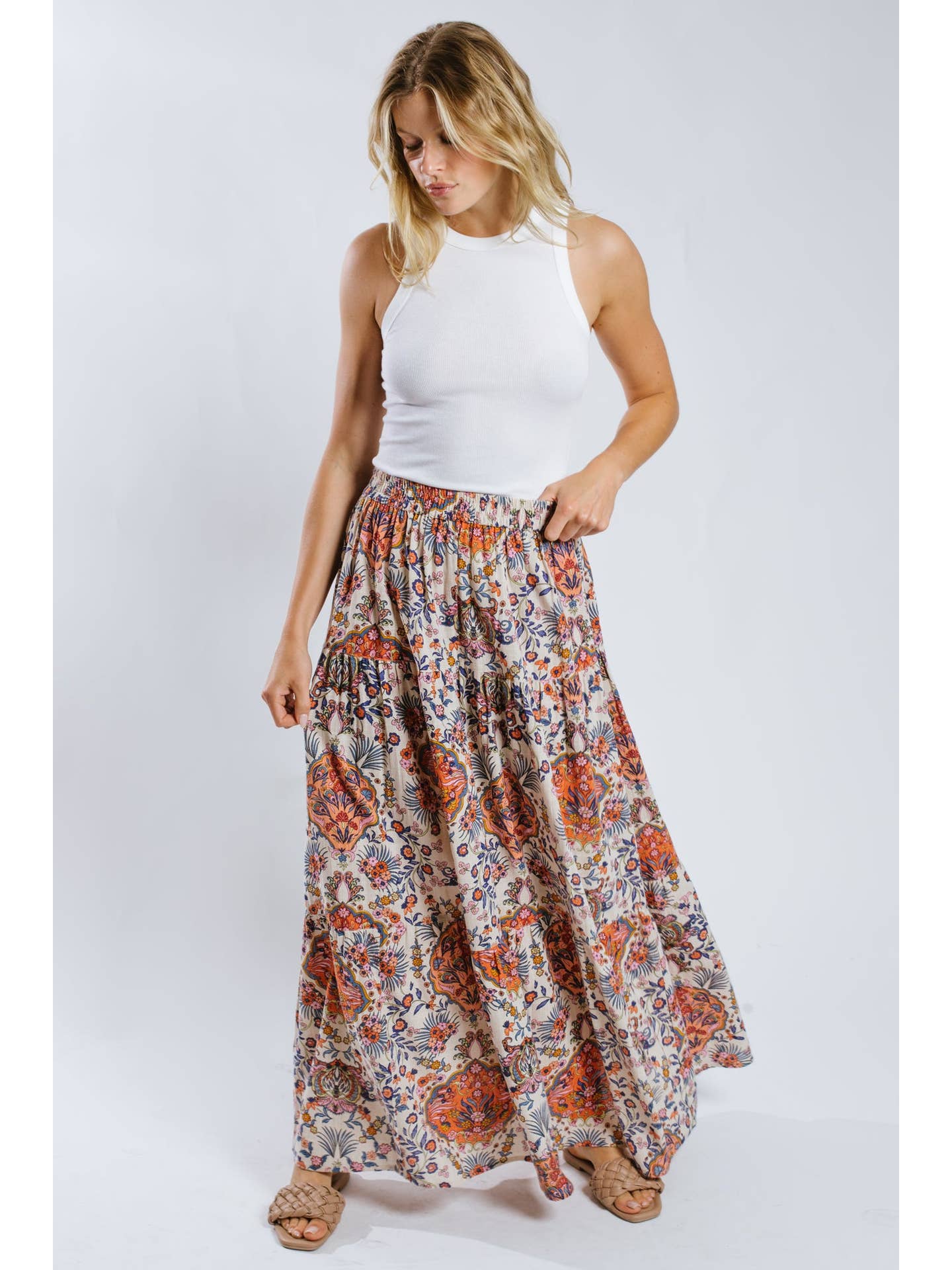 Adil Tiered Maxi Skirt