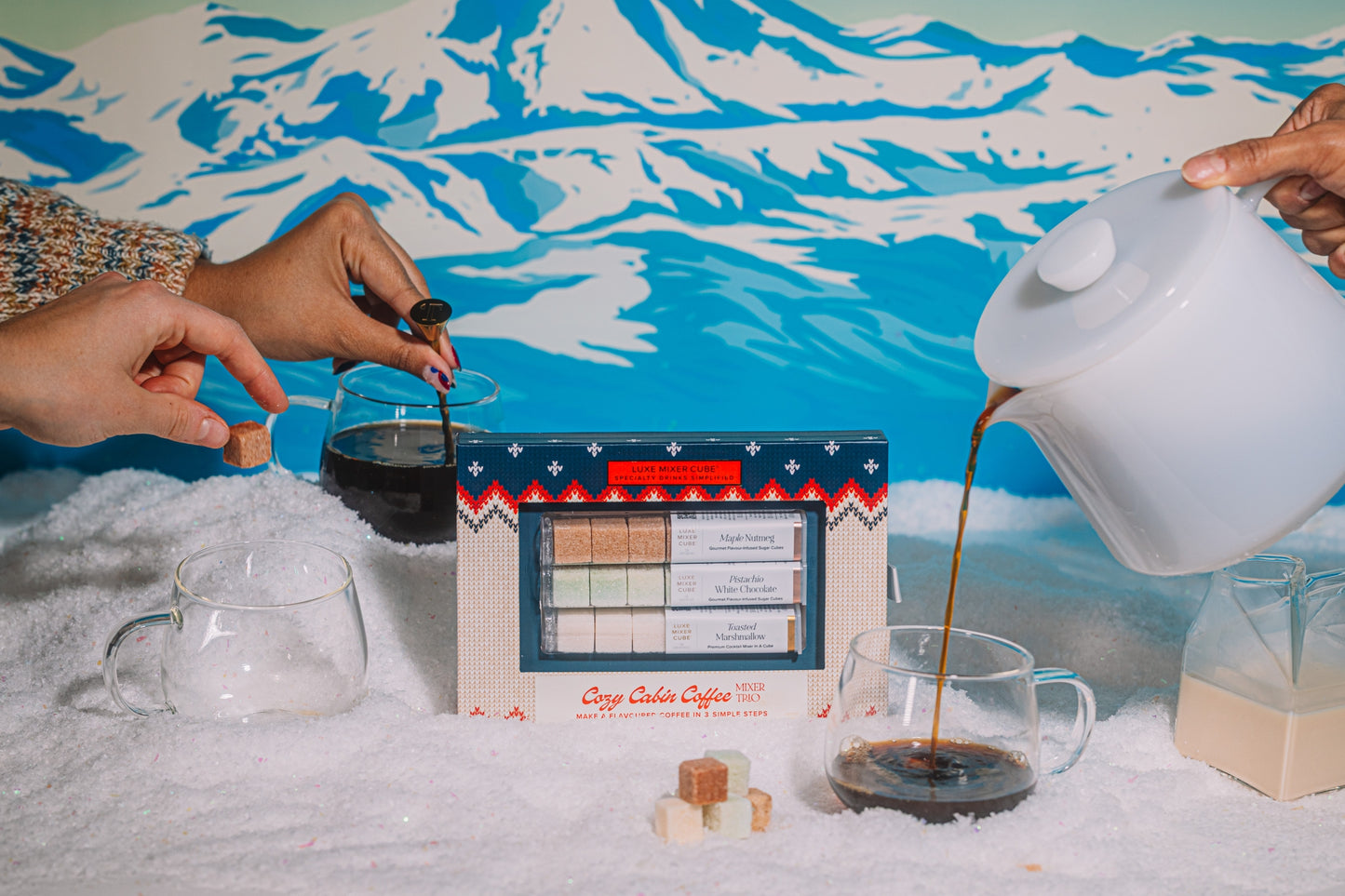 Winter Coffee Mixer Cube Trio