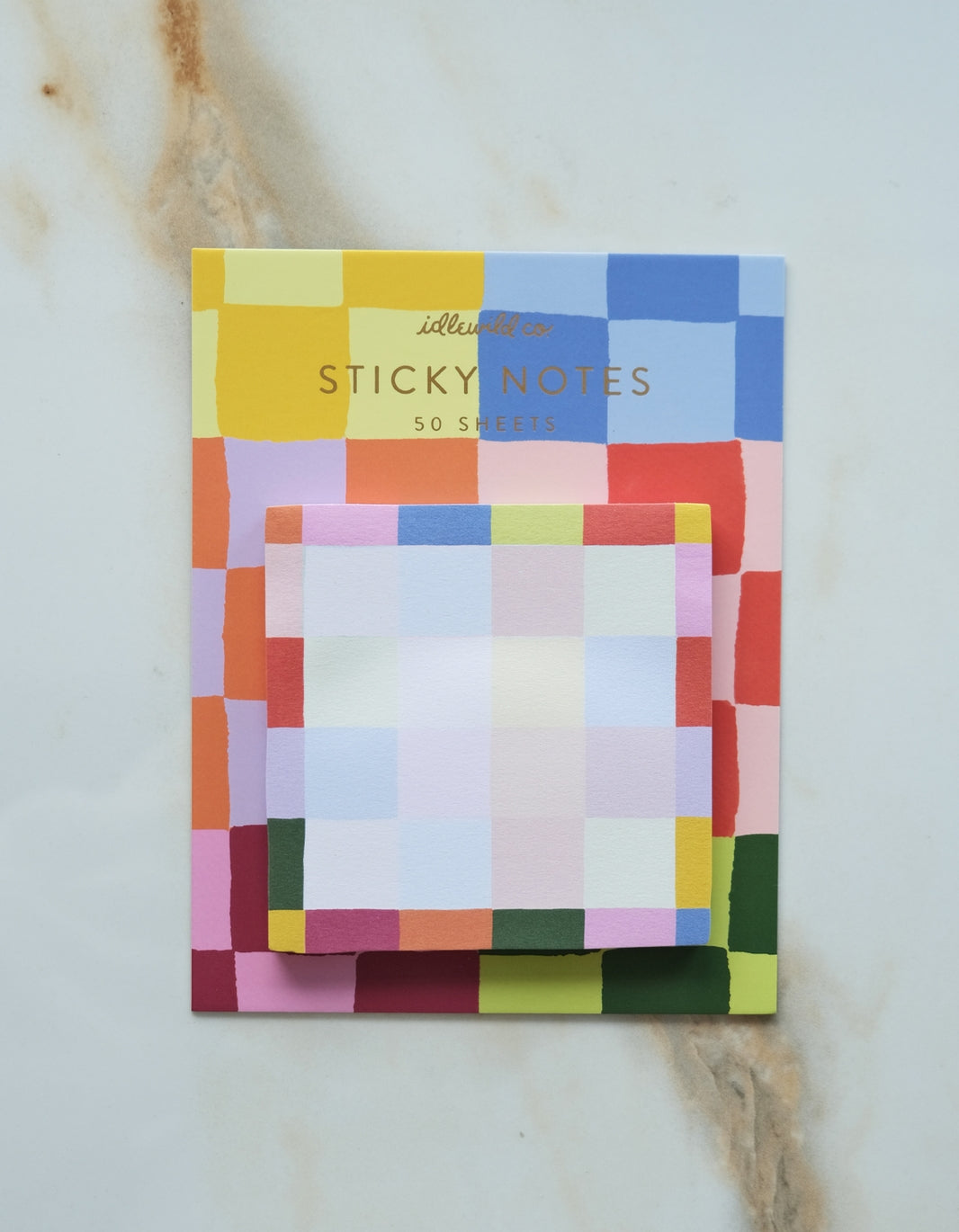 Rainbow Checks Sticky Notepad