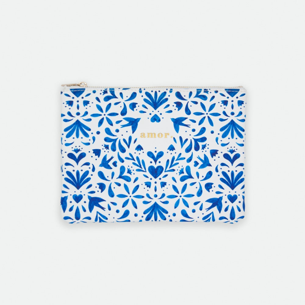 Blue Swallows Pouch Bag