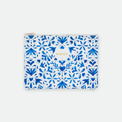 Blue Swallows Pouch Bag