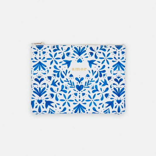 Blue Swallows Pouch Bag