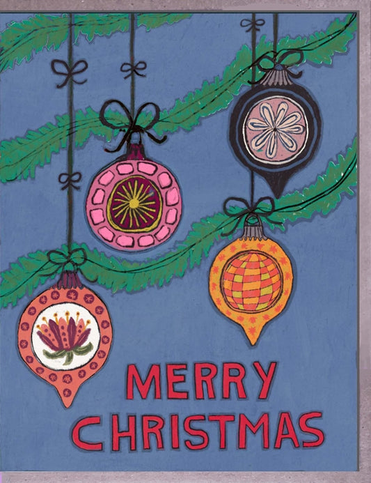 Bright Ornaments Christmas Card
