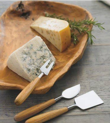 Teak & Stainless Cheese Set