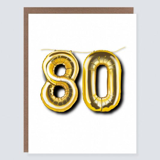 80 Birthday Balloon Card