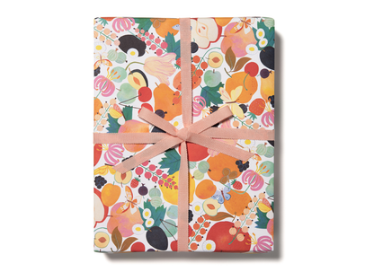 Fruits and Florals Wrapping Paper Roll